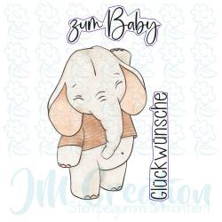 Babyelefant stehend - Stempelgummi